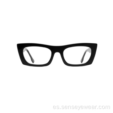 Gafas de marco óptico de acetato de ojo de gato femenino